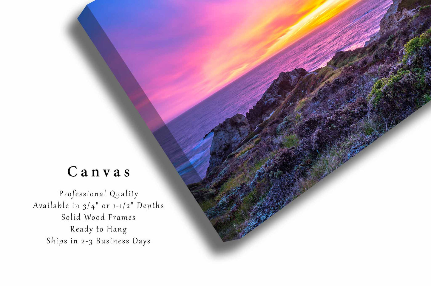 Big Sur Canvas | Coastal Sunset Gallery Wrap | Pacific Ocean Photography | California Seascape Wall Art | West Coast Decor | Ready to Hang