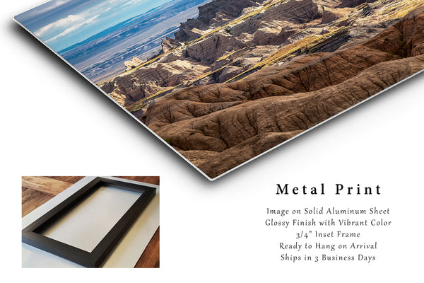Landscape Metal Print | Badlands National Park Photo | Great Plains Photography | South Dakota Picture | Western Decor