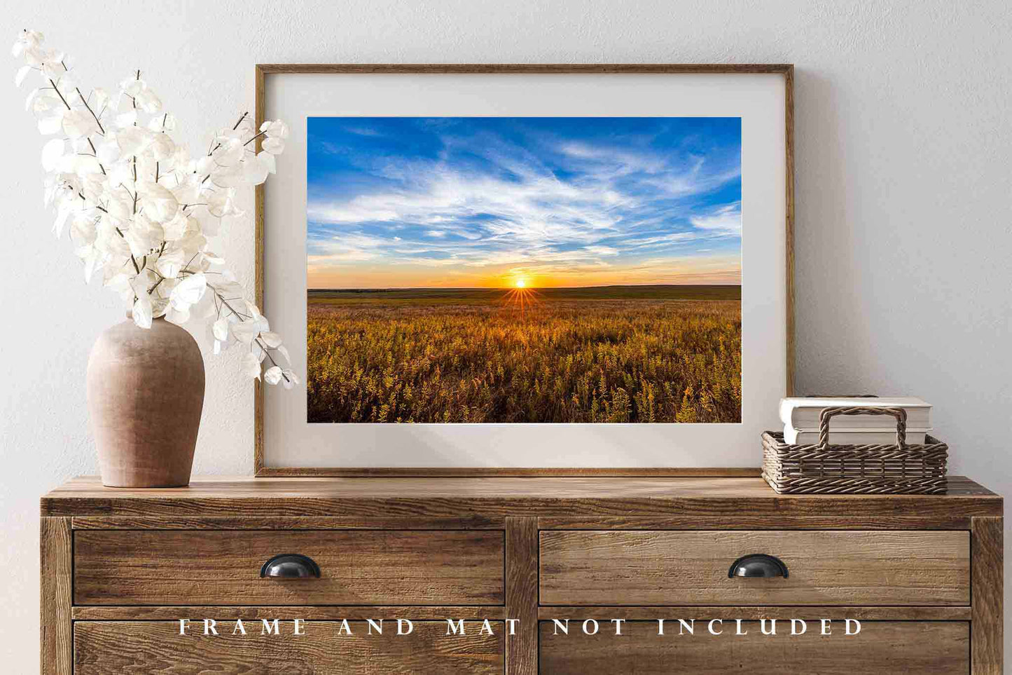 Tallgrass Prairie Photography Print | Sunset Picture | Great Plains Wall Art | Oklahoma Photo | Nature Decor | Not Framed