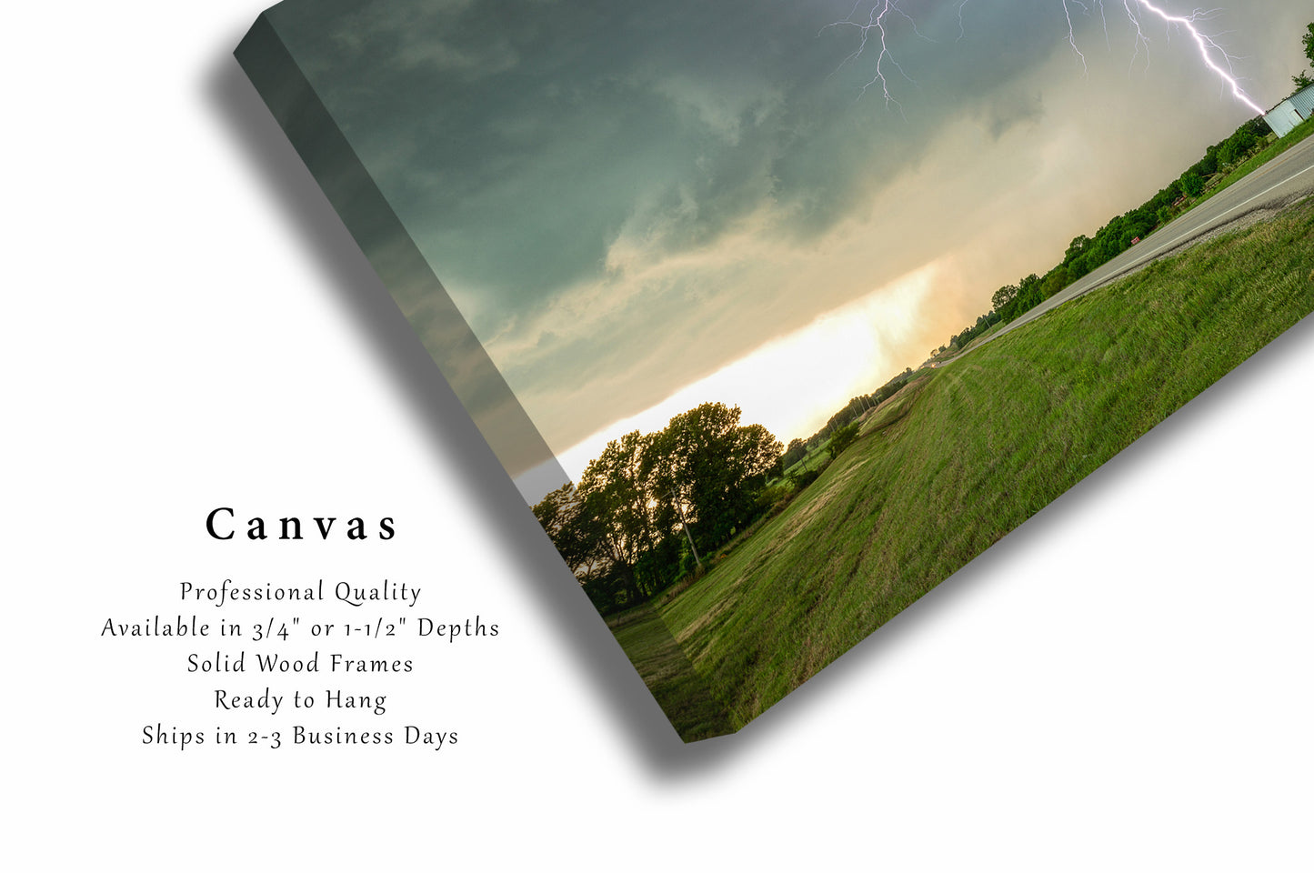 Canvas Wall Art | Lightning Bolt Photo | Extreme Weather Gallery Wrap | Kansas Photography | Storm Picture | Thunderstorm Decor