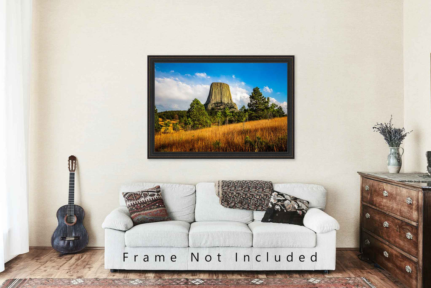 Western Photography Print - Picture of Devils Tower on Autumn Day in Wyoming Black Hills Wall Art Landscape Photo Nature Decor
