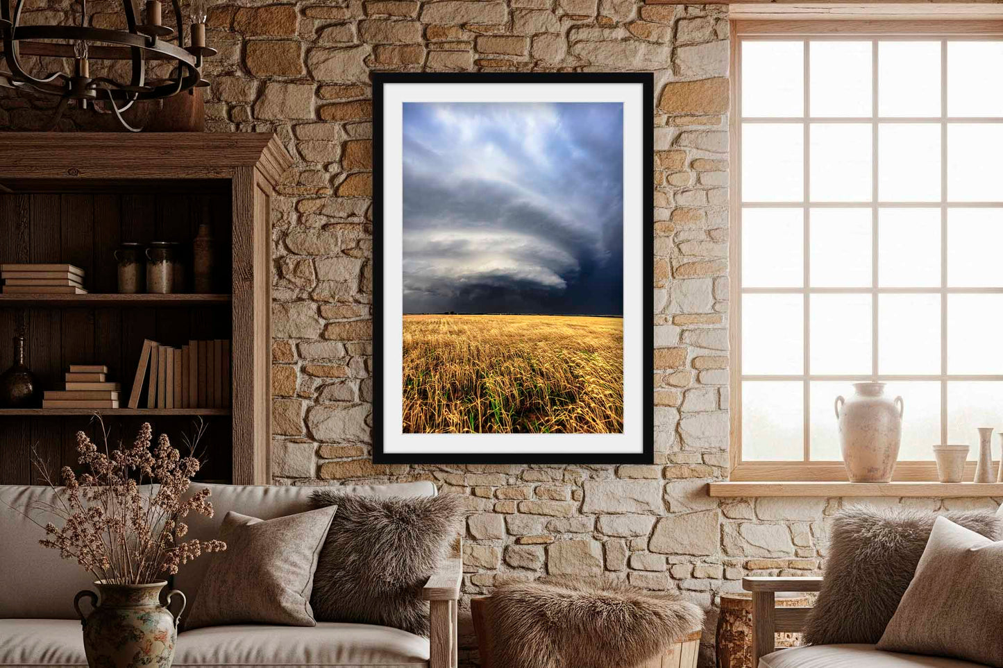 Storm Framed and Matted Print | Vertical Supercell Photo | Thunderstorm Decor | Oklahoma Sky Photography | Weather Wall Art | Ready to Hang