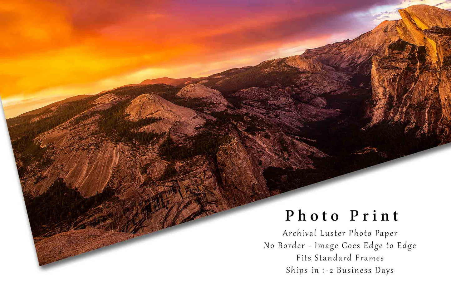 Yosemite Photography Print - Picture of Colorful Clouds Over Half Dome at Sunset in California - Sierra Nevada Landscape Photo Artwork Decor