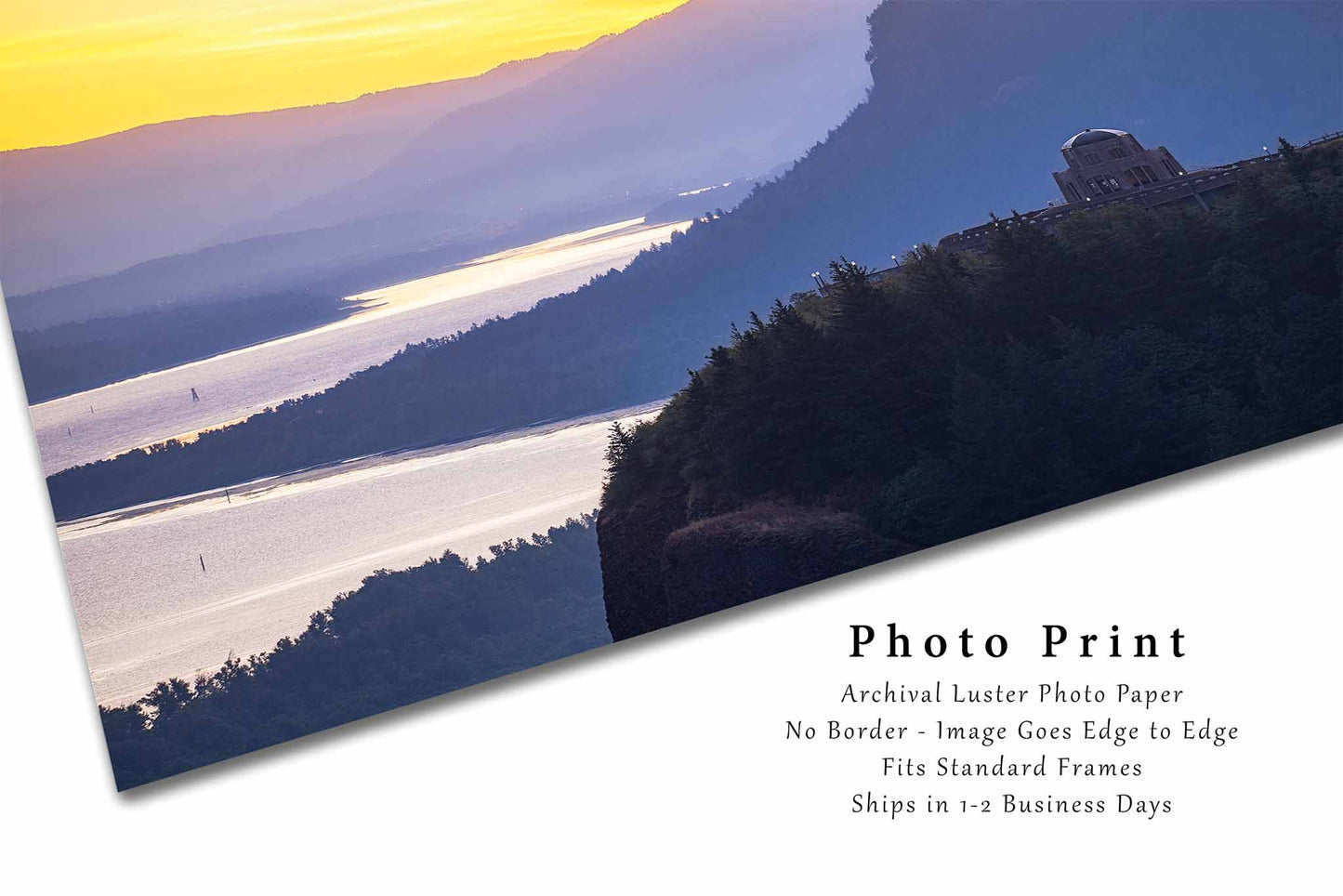 Vista House at Sunrise in Oregon Photo Print (Unframed) | Columbia River Gorge Wall Art Pacific Northwest Decor