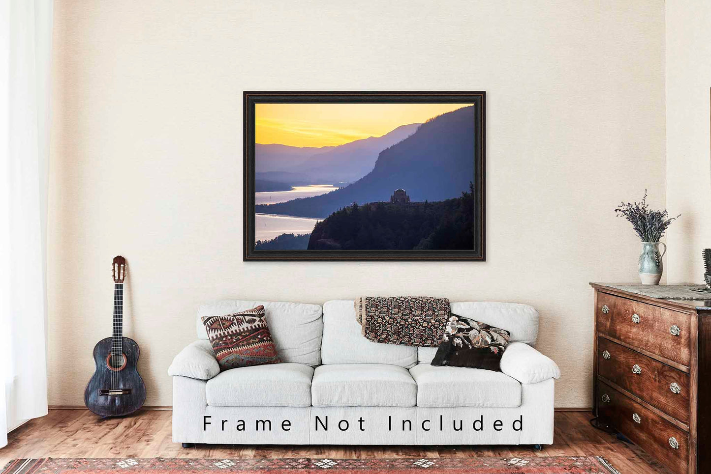 Vista House at Sunrise in Oregon Photo Print (Unframed) | Columbia River Gorge Wall Art Pacific Northwest Decor