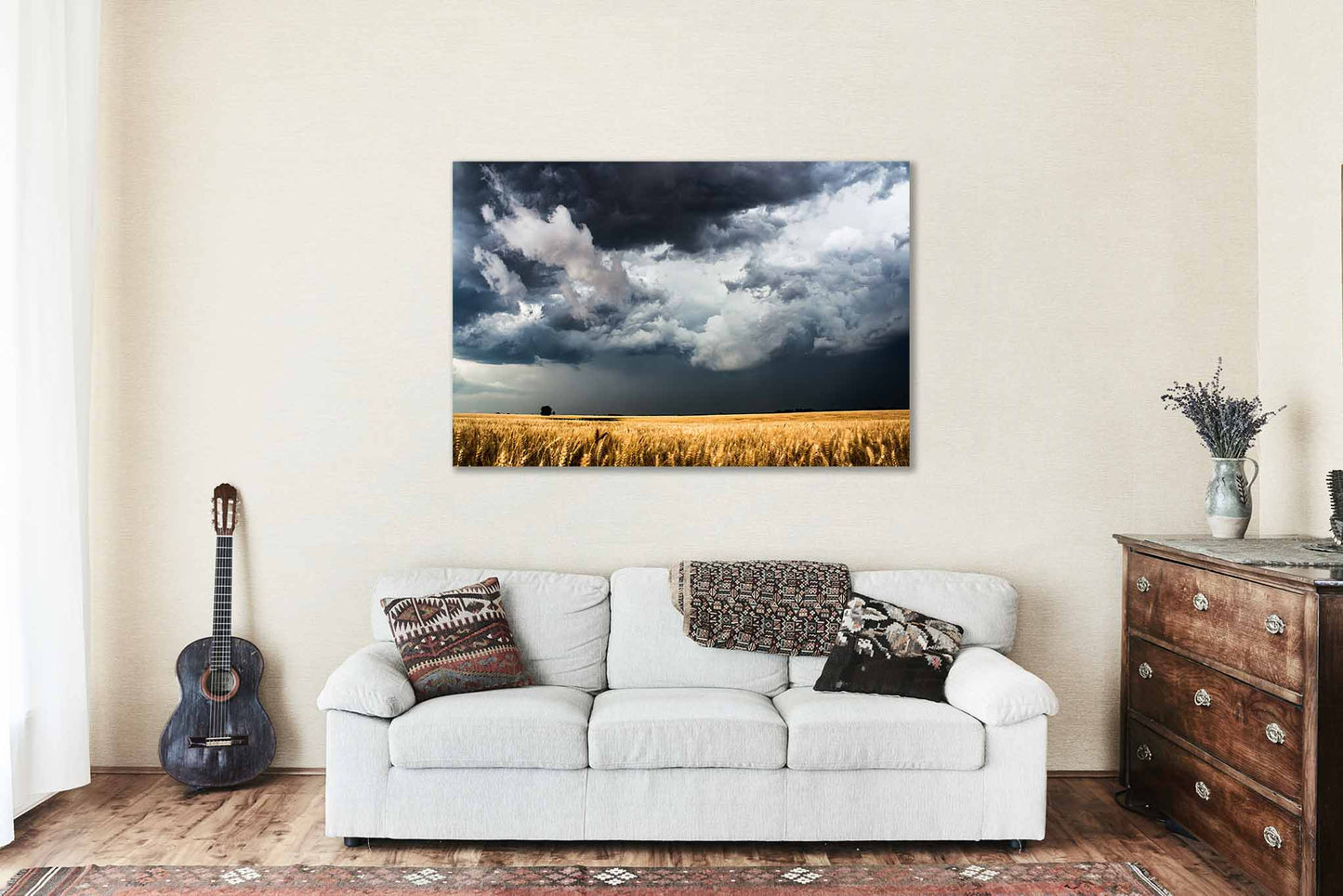 Storm Clouds Metal Print | Wheat Field Photography | Kansas Wall Art | Country Photo | Farmhouse Decor | Ready to Hang