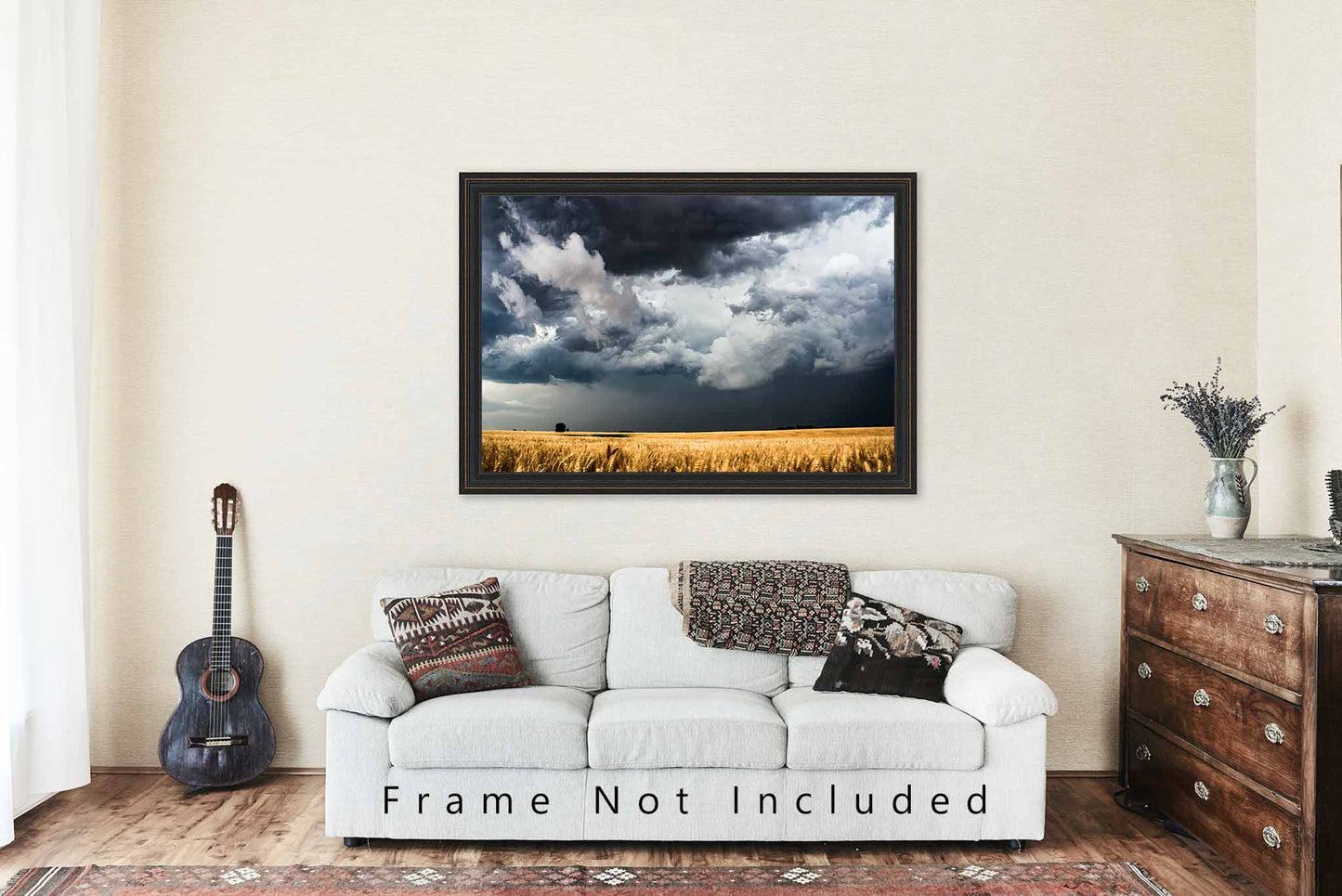 Storm Clouds Photography Print | Wheat Field Picture | Kansas Wall Art | Country Photo | Farmhouse Decor | Not Framed