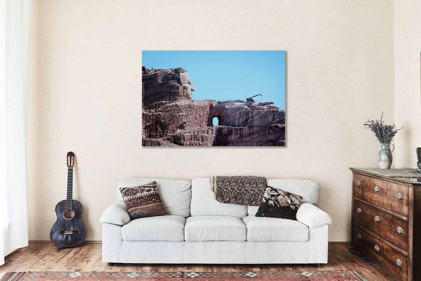 Crazy Horse Memorial Canvas | Black Hills Gallery Wrap | Sioux Indian Photography | South Dakota Wall Art | Native American Decor | Ready to Hang