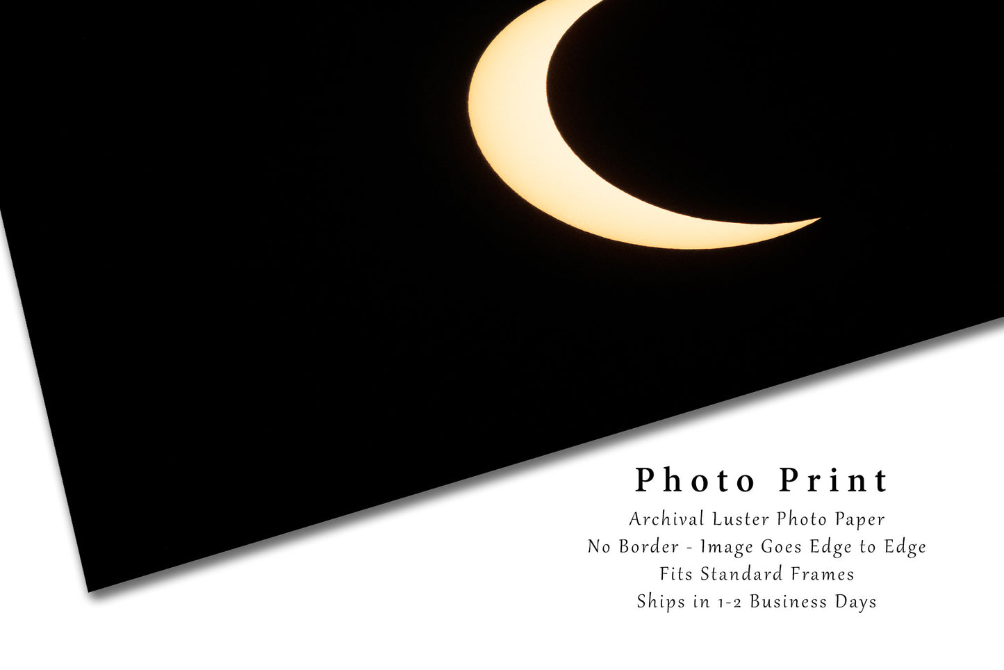 Celestial Photography Print (Not Framed) Picture of Crescent Shaped Sun as Moon Passes Through in Annular Solar Eclipse in Oklahoma Outer Space Wall Art Science Decor