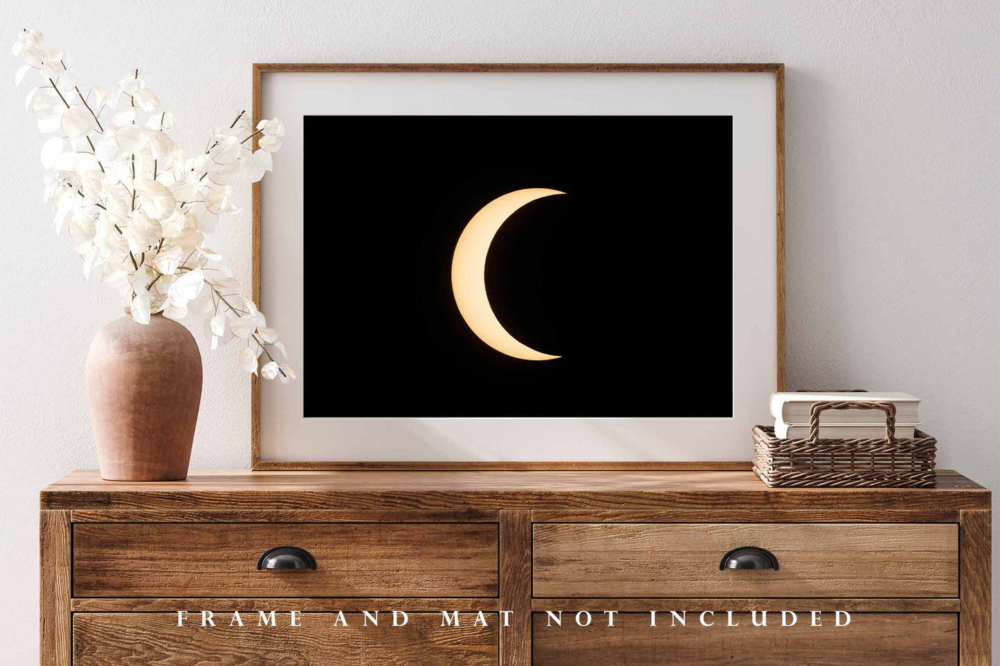 Celestial Photography Print (Not Framed) Picture of Crescent Shaped Sun as Moon Passes Through in Annular Solar Eclipse in Oklahoma Outer Space Wall Art Science Decor
