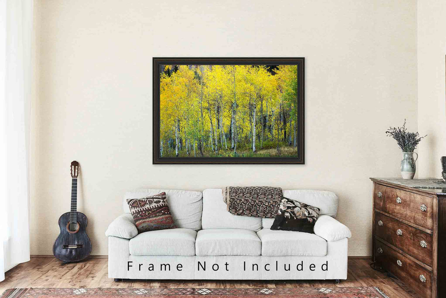 Rocky Mountain Photography Print (Not Framed) Picture of Aspen Tree Grove on Autumn Day in Colorado Western Wall Art Nature Decor