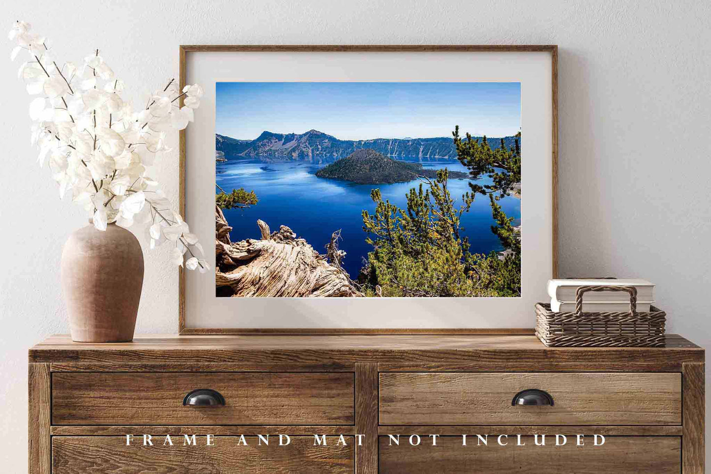 Crater Lake Photography Print | Pacific Northwest Picture | Oregon Wall Art | Wizard Island Photo | Nature Decor | Not Framed