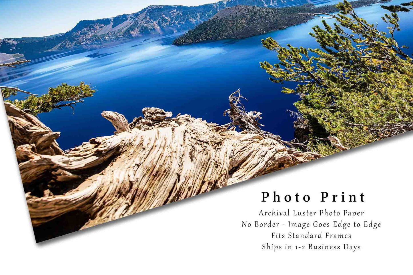 Crater Lake Photography Print | Pacific Northwest Picture | Oregon Wall Art | Wizard Island Photo | Nature Decor | Not Framed