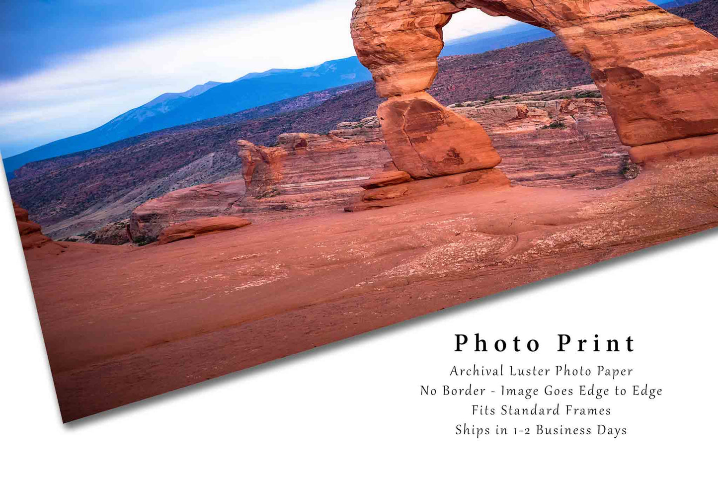 Desert Photography Print (Not Framed) Picture of Delicate Arch on Rainy Evening in Arches National Park Utah Western Wall Art Southwestern Decor