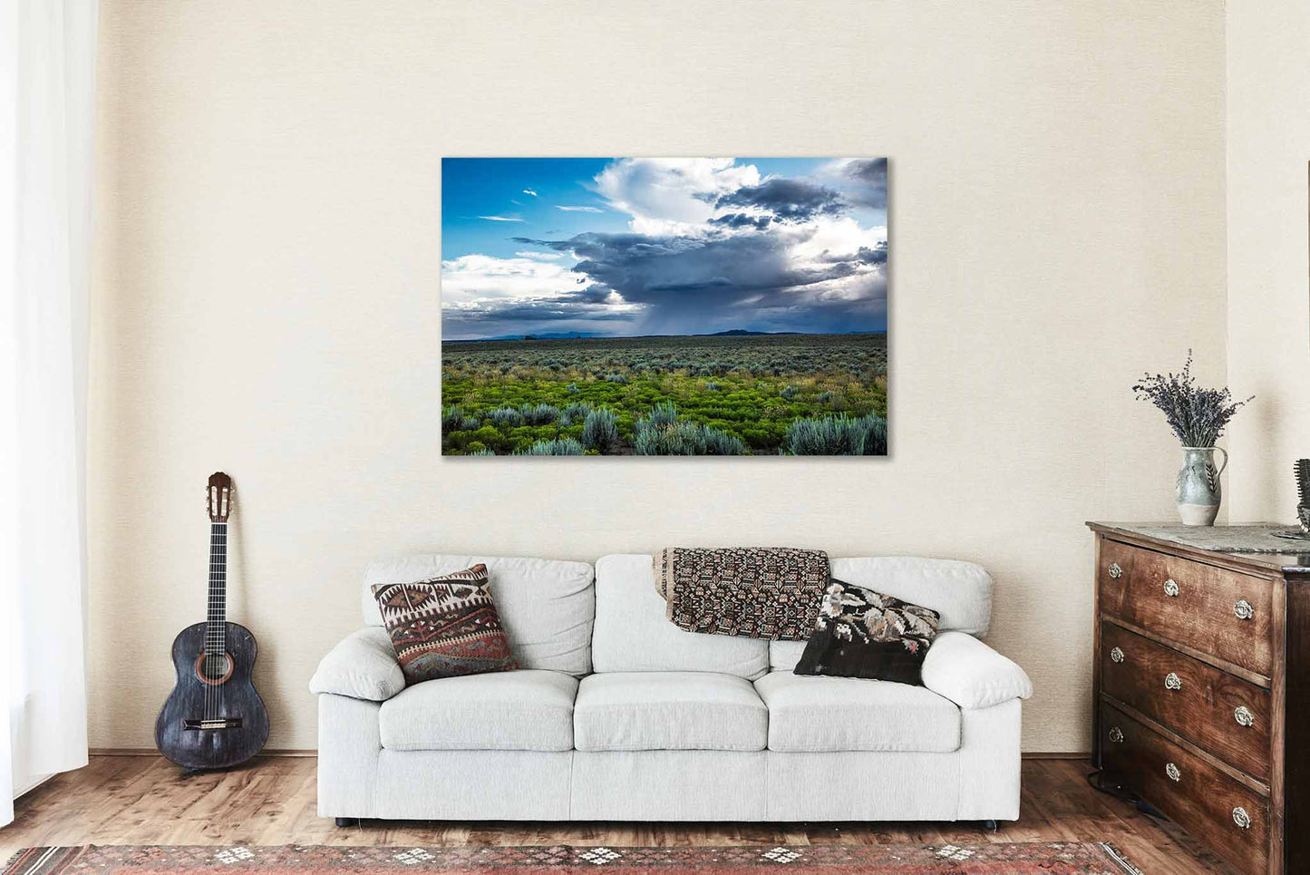 Monsoon Thunderstorm Canvas | Storm Over Sagebrush Gallery Wrap | Southwestern Photography | New Mexico Landscape Wall Art | High Desert Decor | Ready to Hang