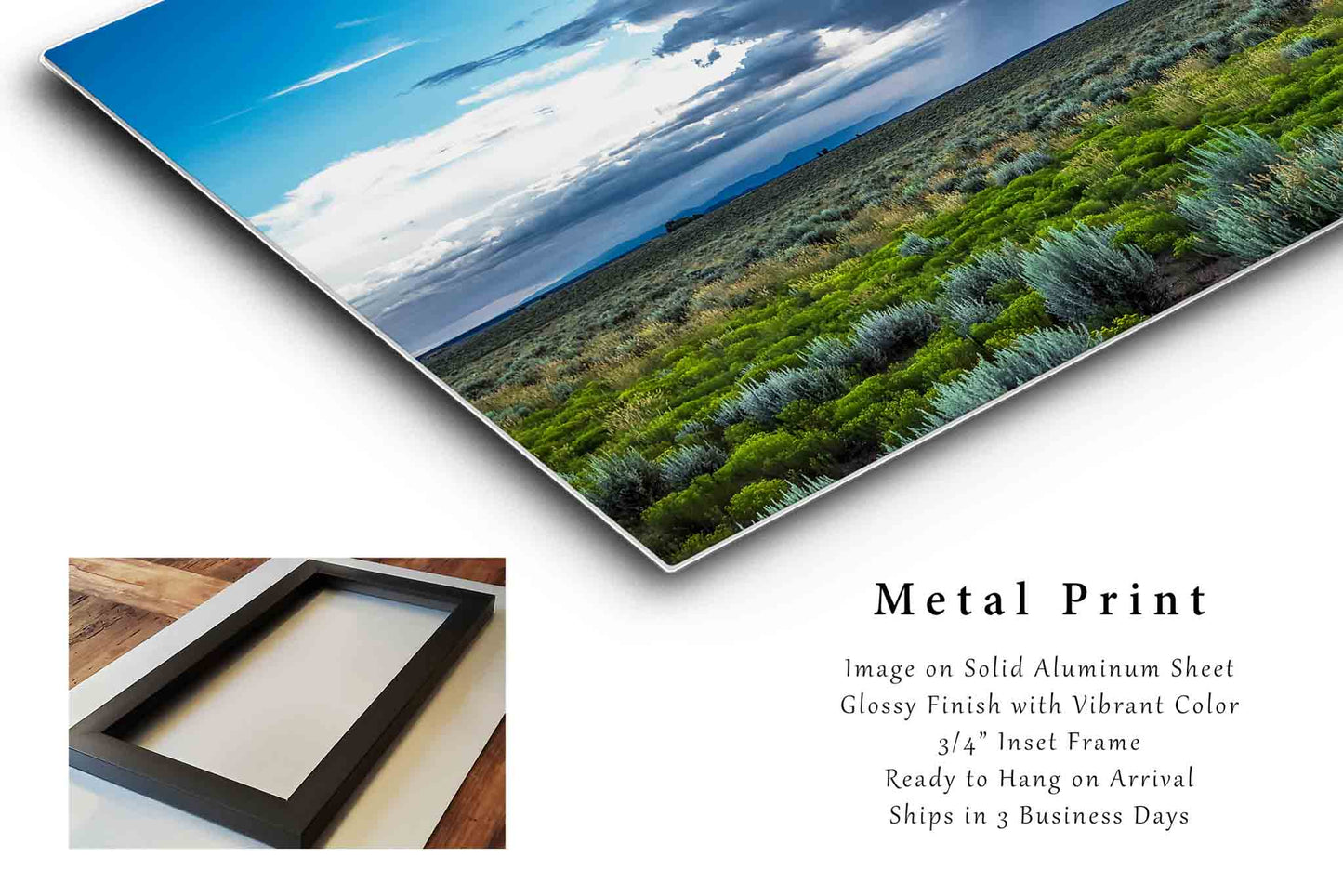 Storm Metal Print | Monsoon Thunderstorm Over Sagebrush Photo | Taos Photography | New Mexico Picture | Western Decor
