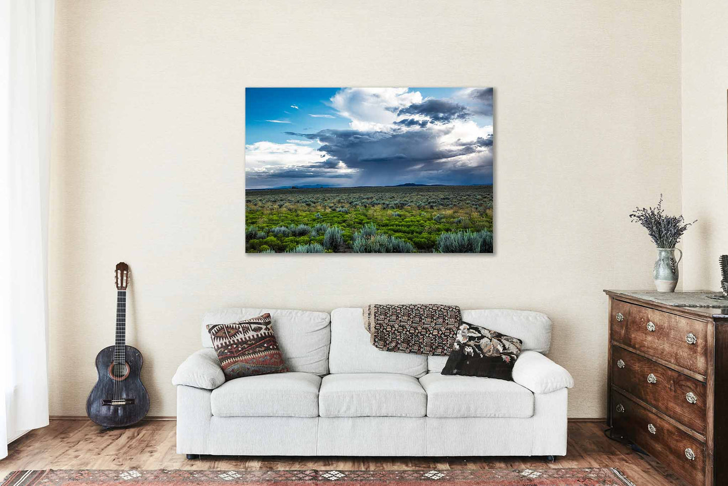 Storm Metal Print | Monsoon Thunderstorm Over Sagebrush Photo | Taos Photography | New Mexico Picture | Western Decor