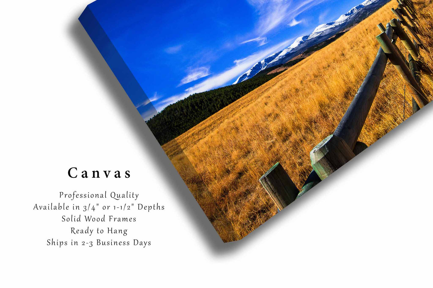 Bighorn Mountains Canvas | Fence Row Gallery Wrap | Rocky Mountain Photography | Wyoming Landscape Wall Art | Western Decor | Ready to Hang