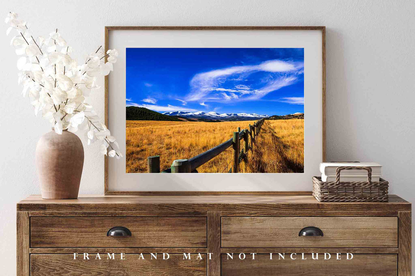 Bighorn Mountains Photography Print | Fence Row Picture | Rocky Mountain Wall Art | Wyoming Landscape Photo | Western Decor | Unframed