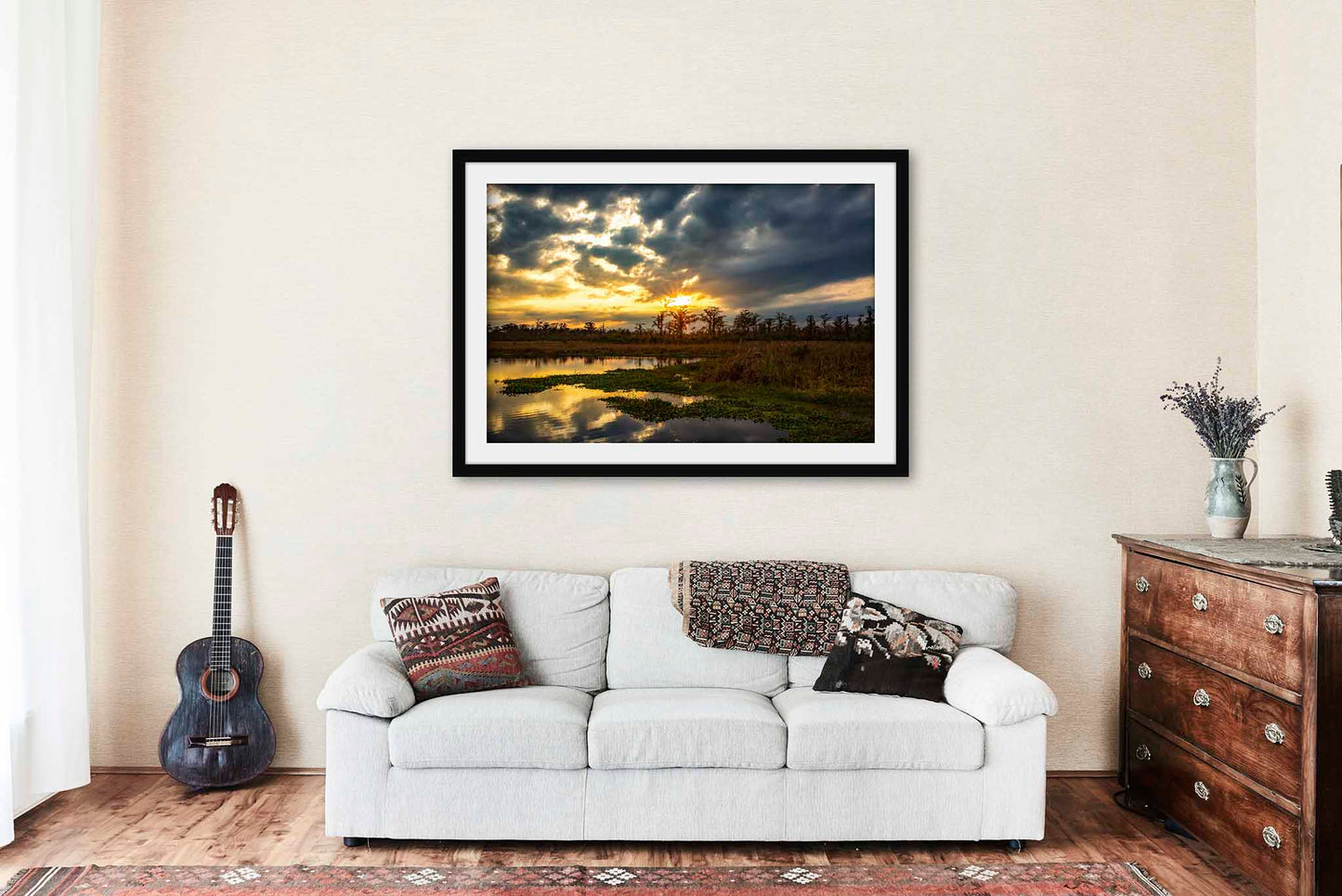 Bayou Sunset Framed and Matted Print | Swamp Photo | Southern Decor | Louisiana Photography | Gulf Coast Wall Art | Ready to Hang