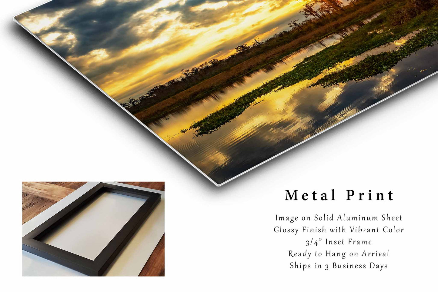Bayou Sunset Metal Print | Swamp Photography | Southern Wall Art | Louisiana Photo | Gulf Coast Decor | Ready to Hang
