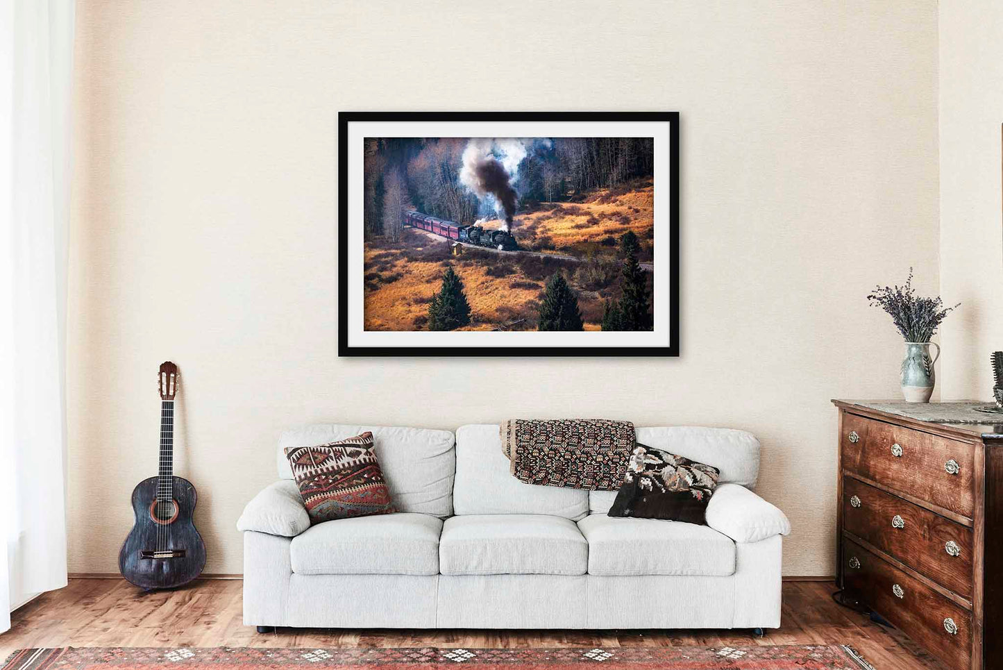 Train Framed and Matted Print | Steam Engine Photo | Locomotive Railfan Decor | Colorado Photography | Railroad Wall Art | Ready to Hang