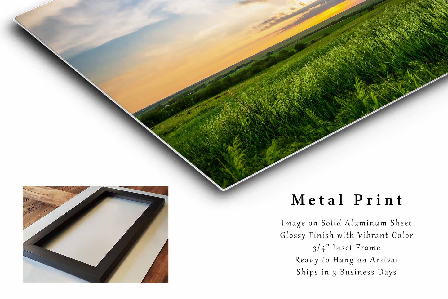 Prairie Metal Print | Great Plains Photography | Stormy Sunset Wall Art | Kansas Landscape Photo | Nature Decor | Ready to Hang