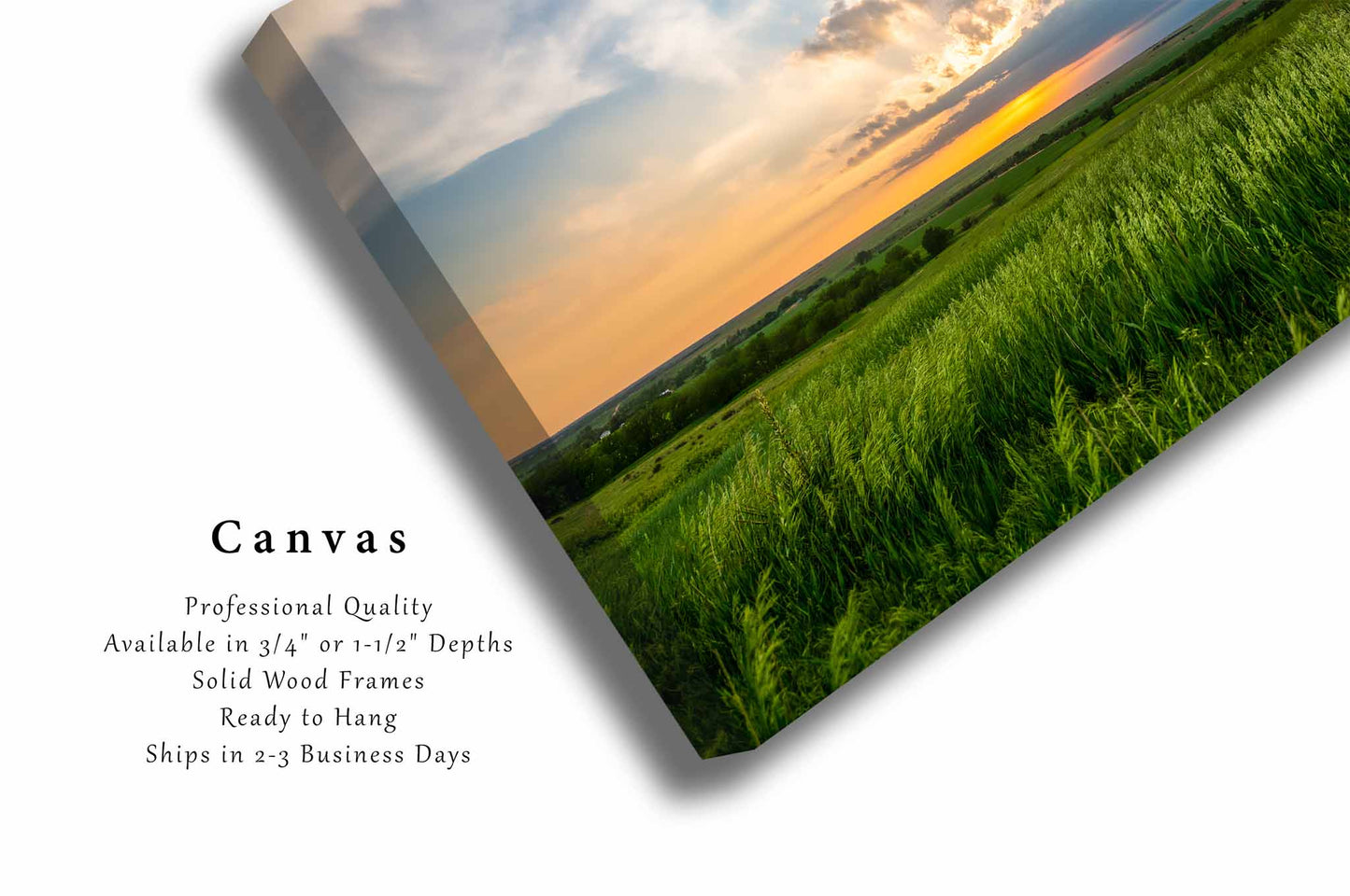 Prairie Sunset Canvas | Great Plains Gallery Wrap | Stormy Sky Photography | Kansas Landscape Wall Art | Nature Decor | Ready to Hang