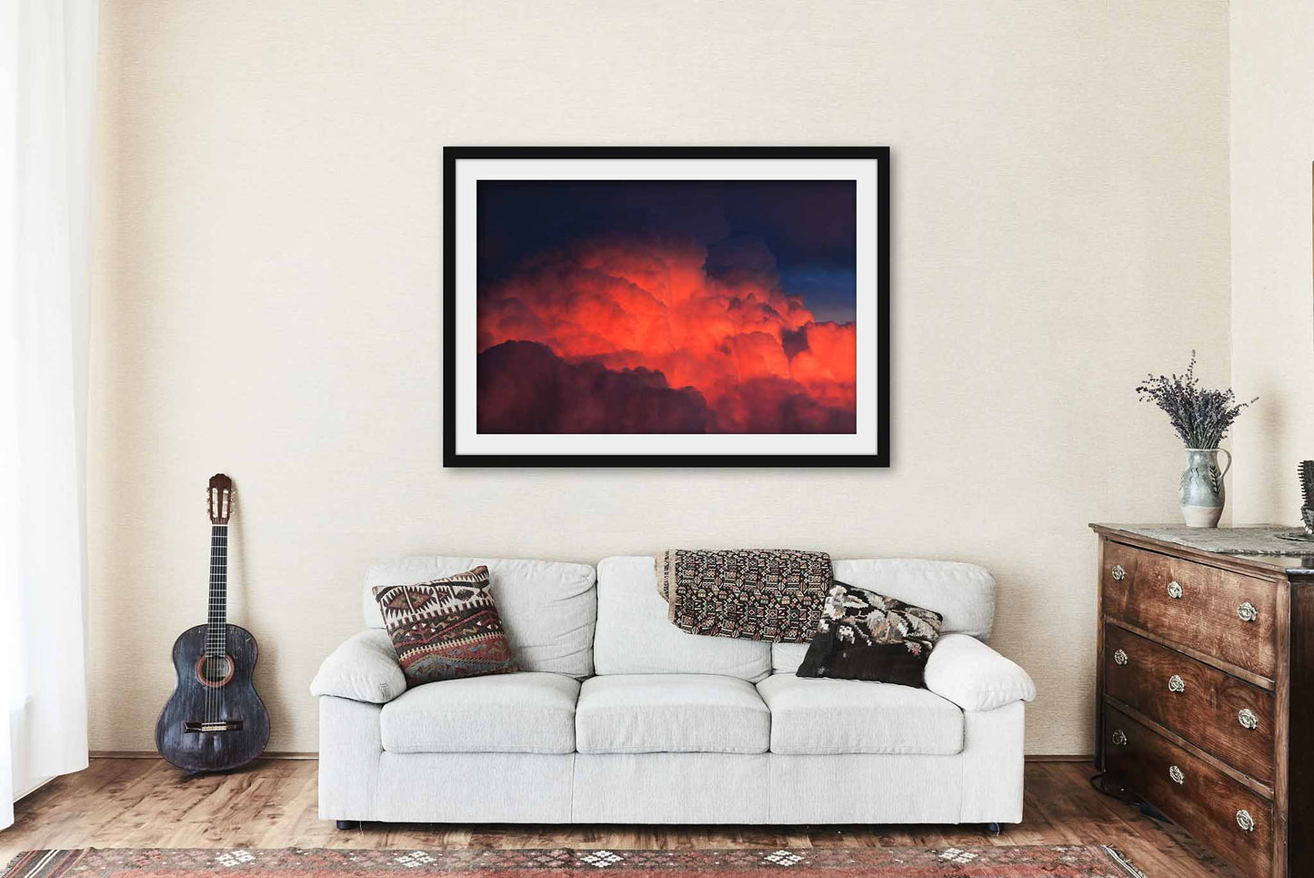 Storm Cloud Framed and Matted and Matted Print | Cumulonimbus Photo | Stormy Sky Decor | Texas Photography | Weather Wall Art | Ready to Hang