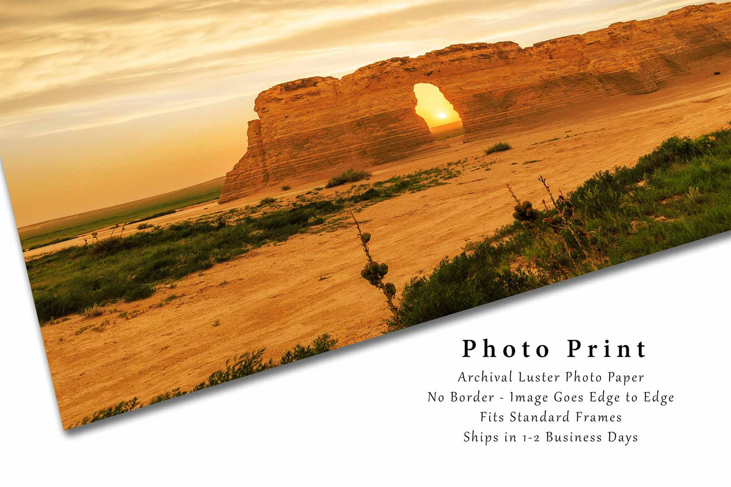 Monument Rocks Photography Print | Prairie Sunset Picture | Great Plains Wall Art | Kansas Landscape Photo | Western Decor | Not Framed