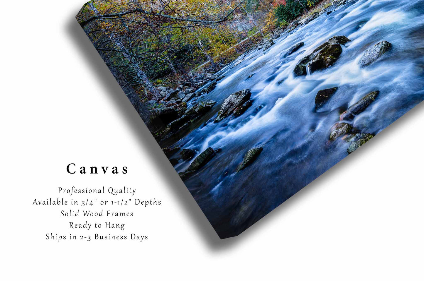 Great Smoky Mountains Canvas | Laurel Creek Gallery Wrap | Fall Color Photography | Tennessee Landscape Wall Art | Nature Decor | Ready to Hang