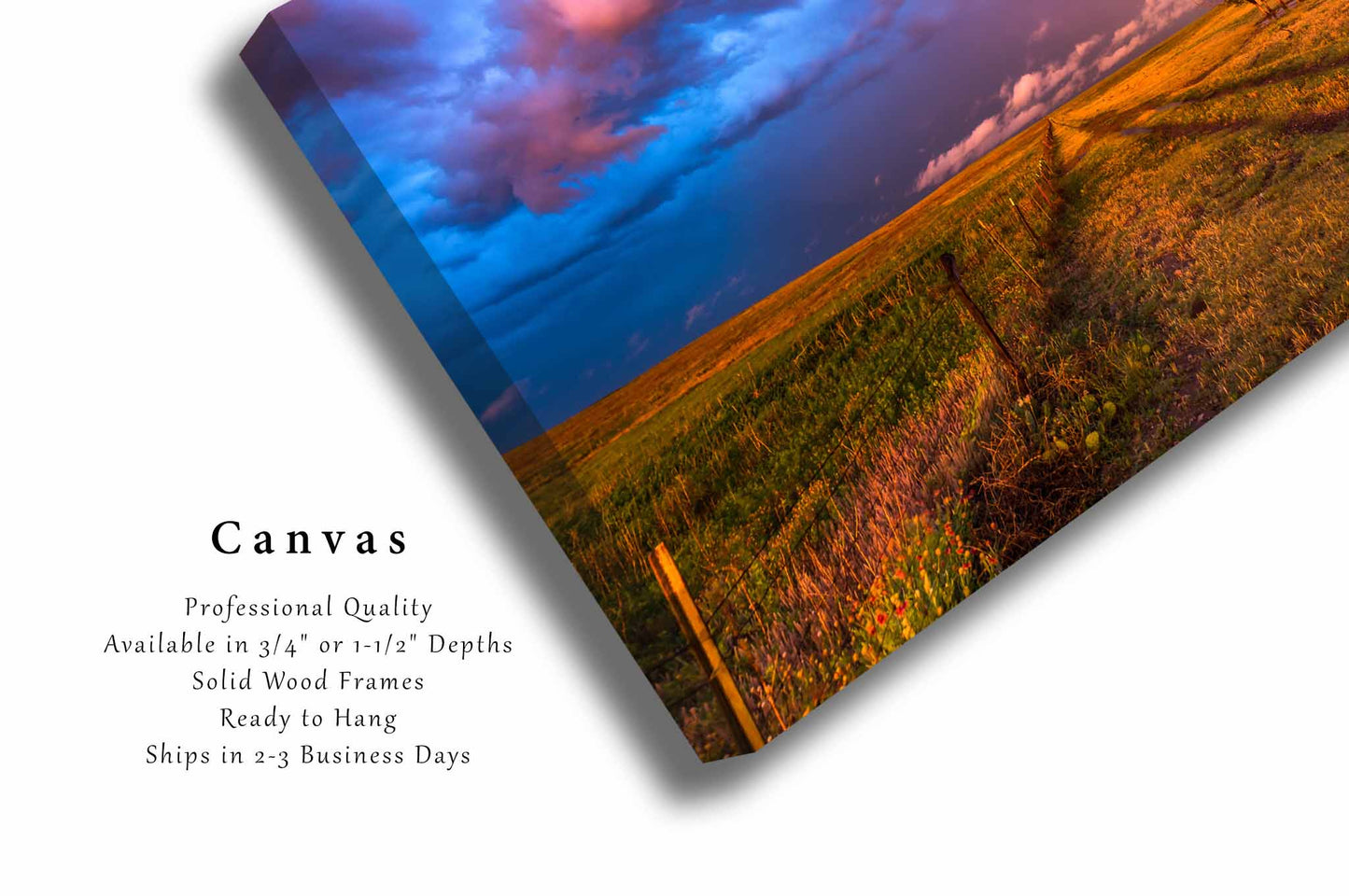 Stormy Sky Canvas | Farm and Country Gallery Wrap | Great Plains Photography | Oklahoma Landscape Wall Art | Prairie Decor | Ready to Hang