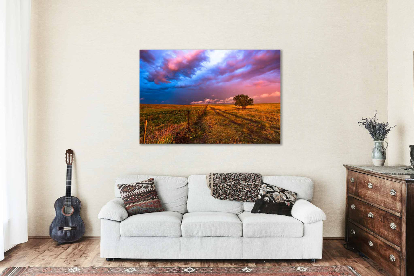 Stormy Sky Canvas | Farm and Country Gallery Wrap | Great Plains Photography | Oklahoma Landscape Wall Art | Prairie Decor | Ready to Hang