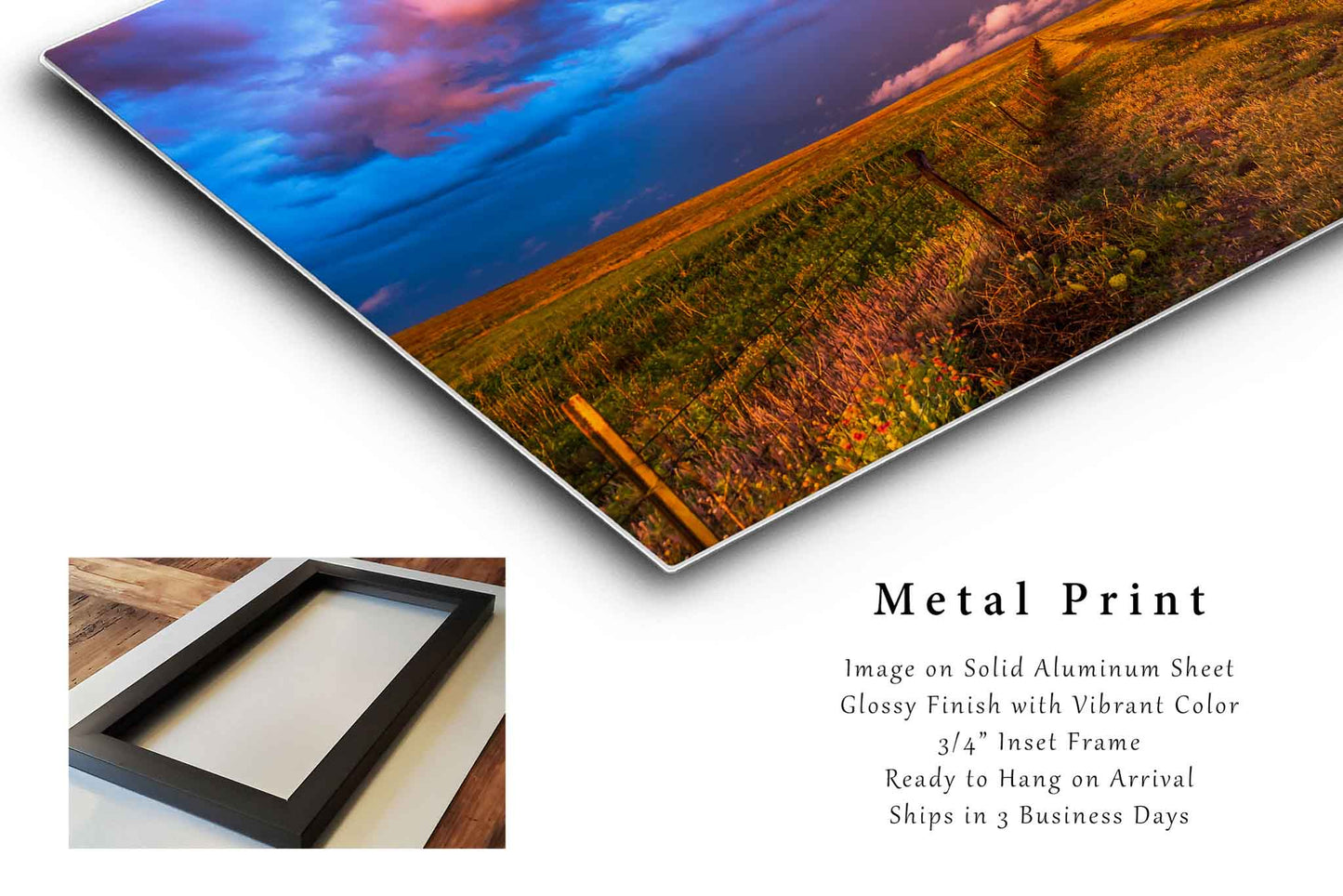 Prairie Metal Print | Stormy Sky Photo | Great Plains Photography | Oklahoma Picture | Western Decor