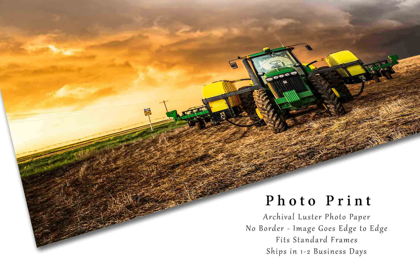 Tractor Photography Print | Kansas Storm Farm Equipment Thunderstorm Country Farmhouse Decor | Unframed