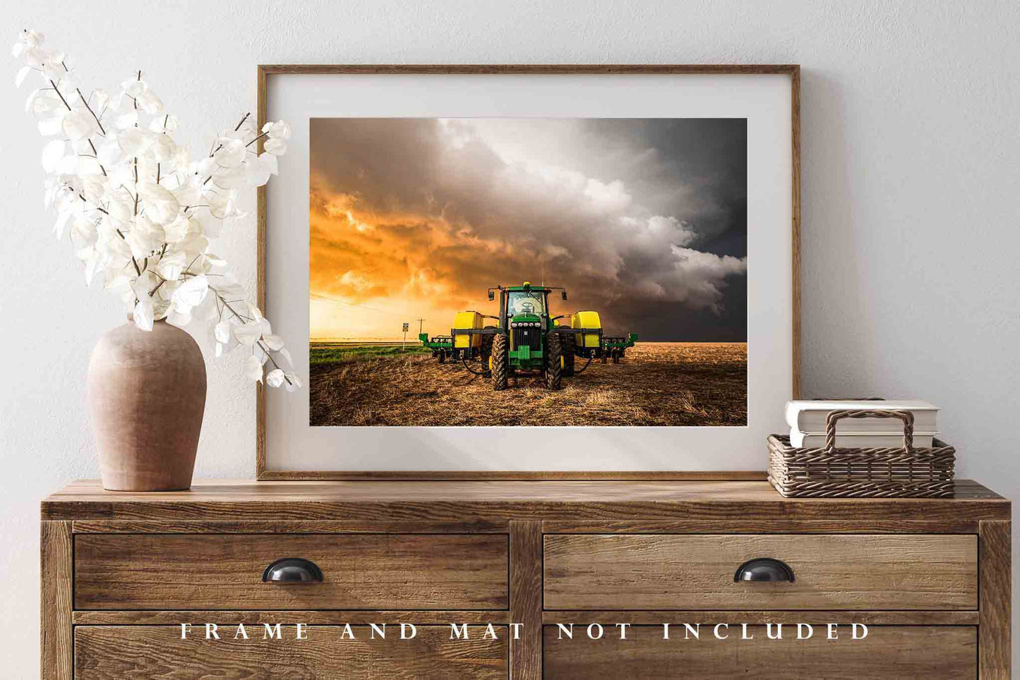 Tractor Photography Print | Kansas Storm Farm Equipment Thunderstorm Country Farmhouse Decor | Unframed