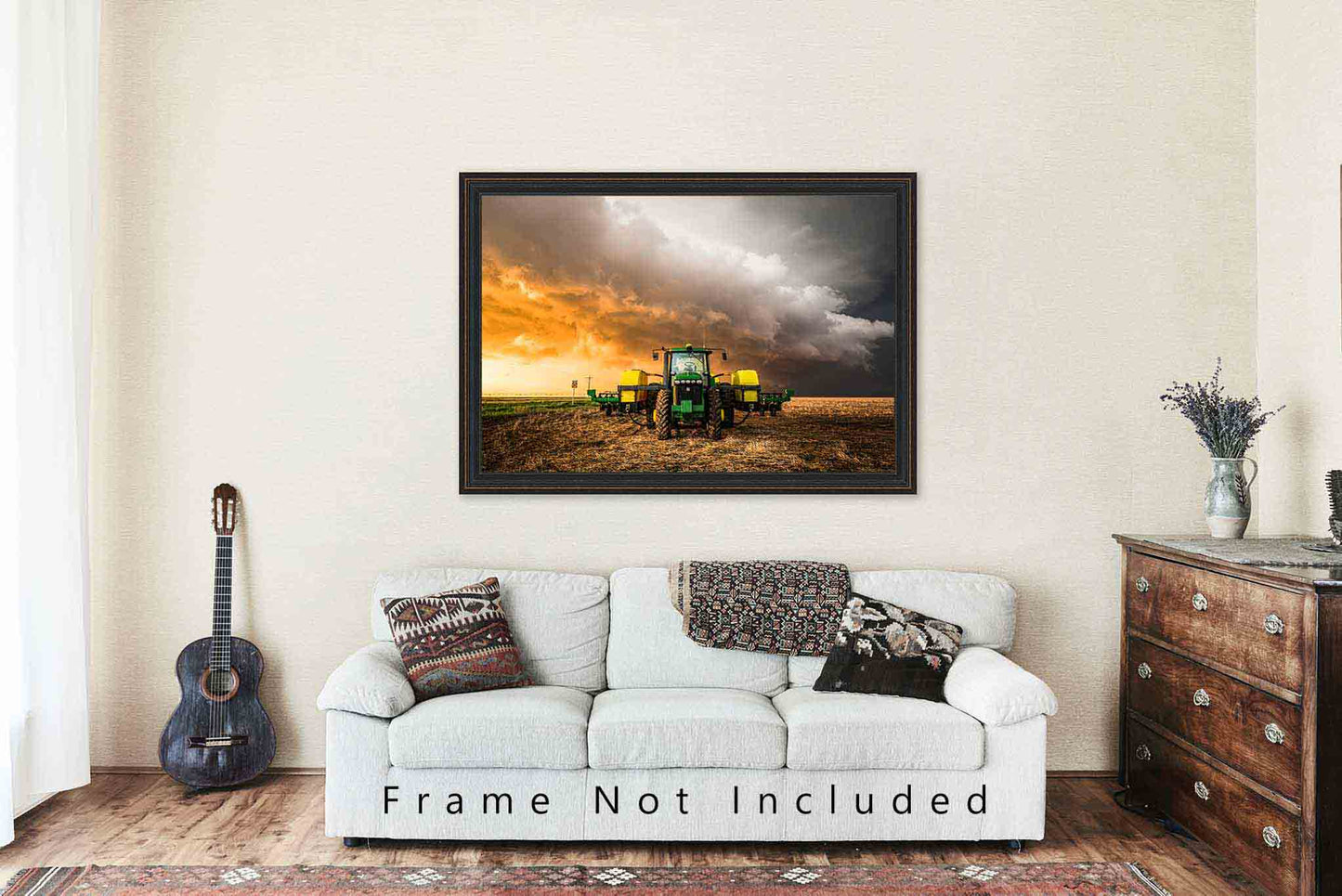 Tractor Photography Print | Kansas Storm Farm Equipment Thunderstorm Country Farmhouse Decor | Unframed