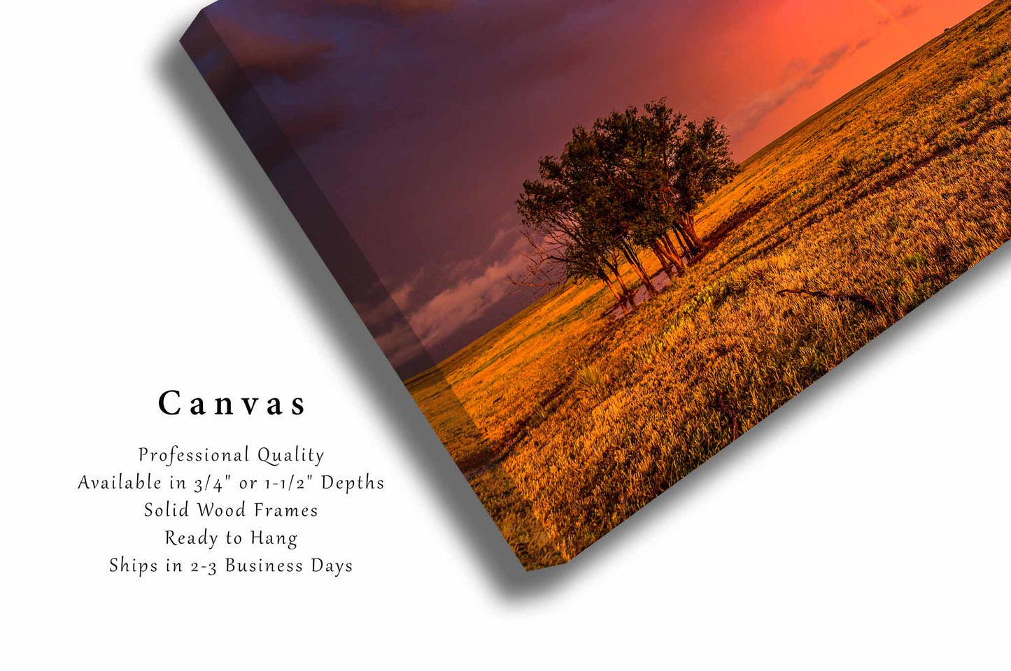 Prairie Canvas | Stormy Sky Gallery Wrap | Great Plains Photography | Oklahoma Landscape Wall Art | Nature Decor | Ready to Hang