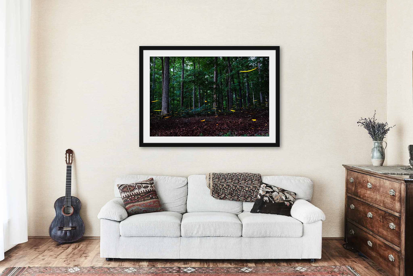 Fireflies Framed and Matted Print | Lightning Bug Photo | Woodland Forest Decor | Tennessee Photography | Nature Wall Art | Ready to Hang
