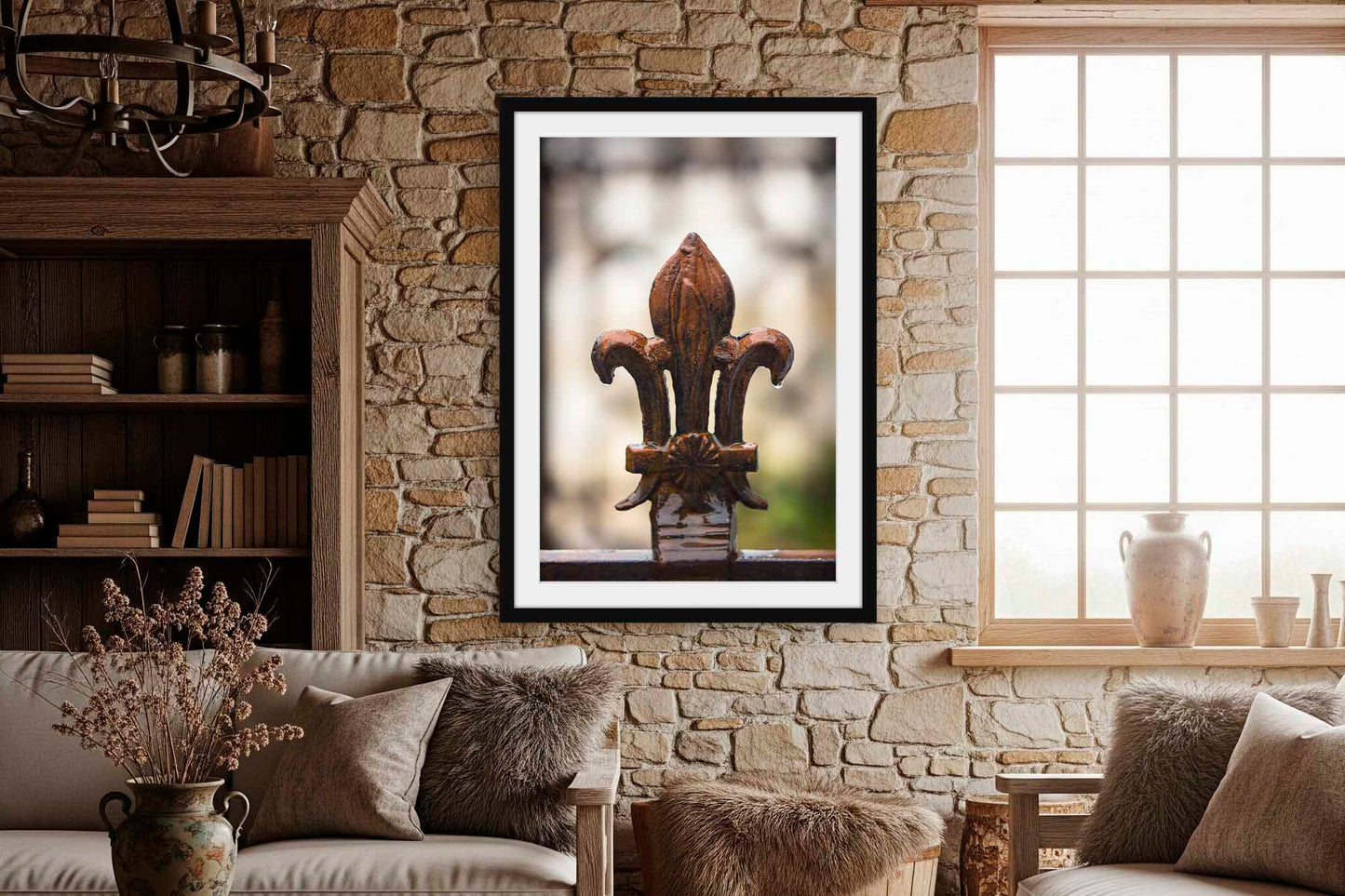 Fleur de Lis Framed and Matted Print | NOLA Photo | Vertical New Orleans Decor | Louisiana Photography | French Quarter Wall Art | Ready to Hang