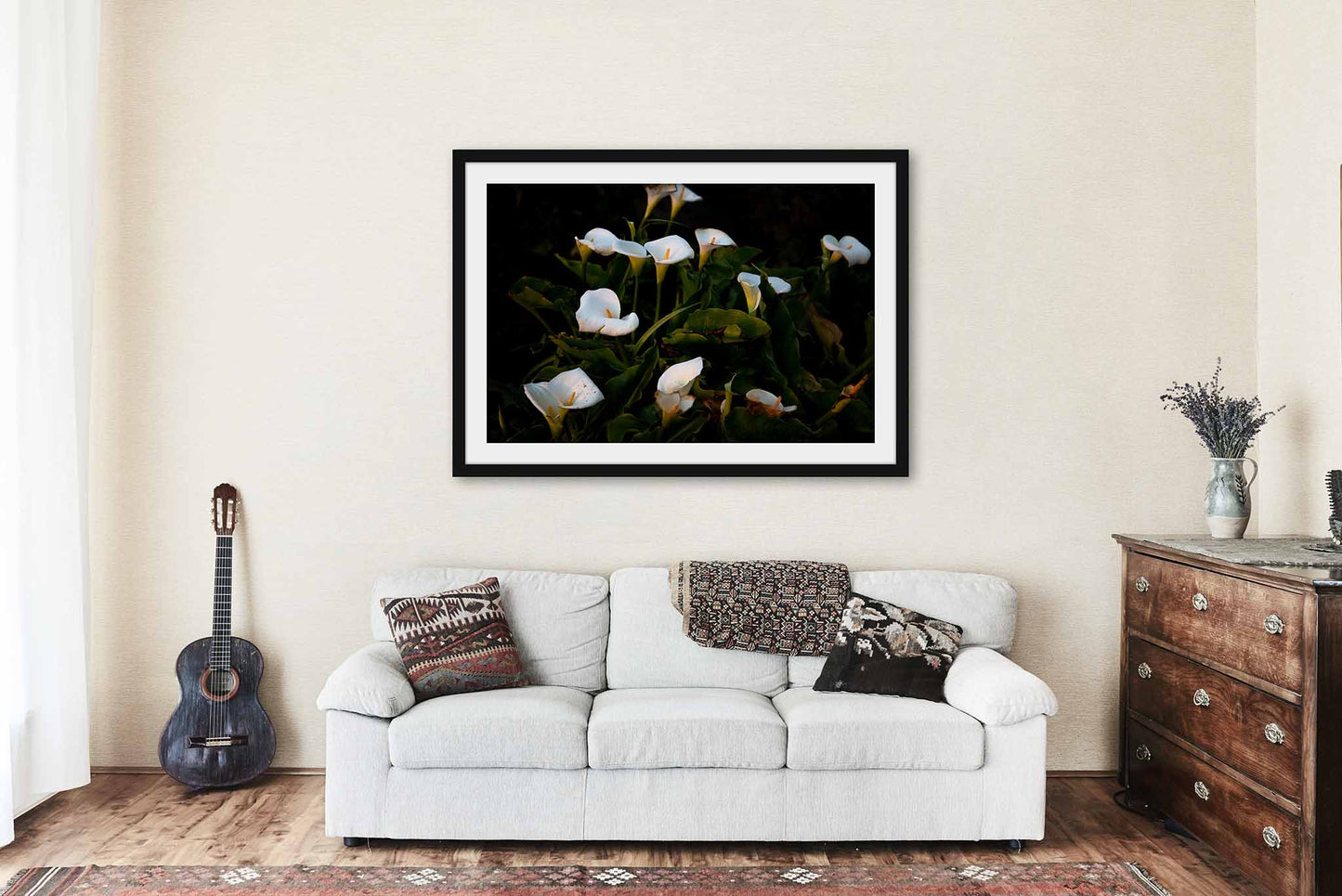Wild Calla Lilies in Big Sur California Framed Print | Flower Wall Art Nature Decor