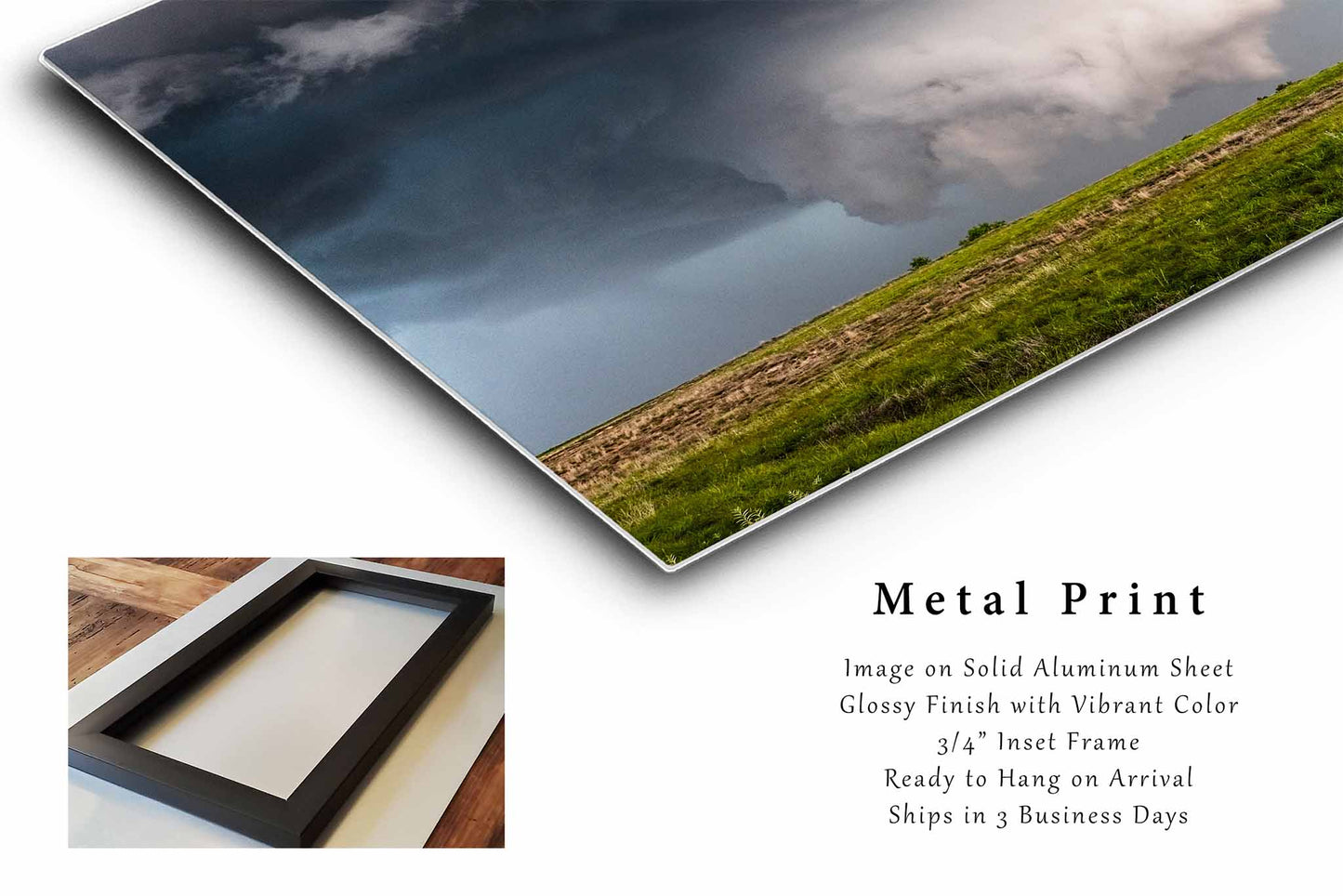 Supercell Thunderstorm Metal Print | Mesocyclone Storm Photography | Extreme Weather Wall Art | Oklahoma Photo | Nature Decor | Ready to Hang
