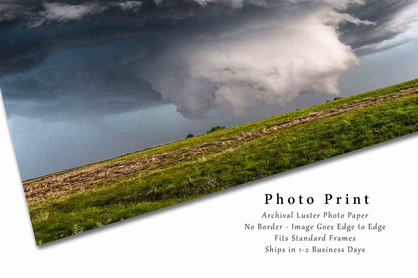 Supercell Thunderstorm Photography Print | Mesocyclone Storm Picture | Extreme Weather Wall Art | Oklahoma Photo | Nature Decor | Not Framed