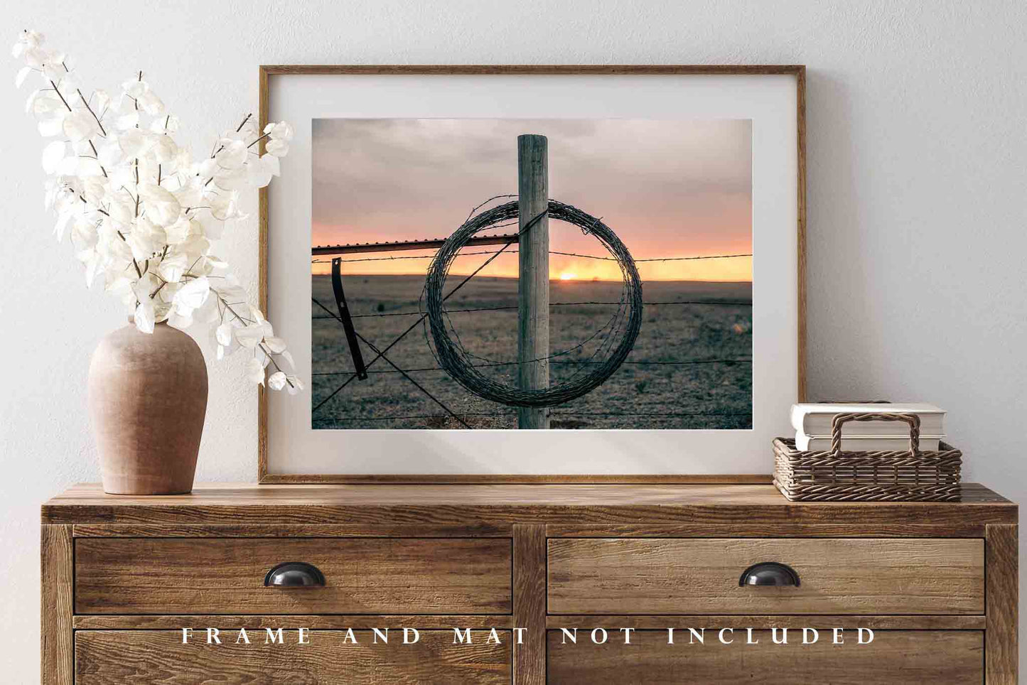 Barbed Wire Photography Print | Farm and Ranch Picture | Country Wall Art | Oklahoma Photo | Western Decor | Not Framed