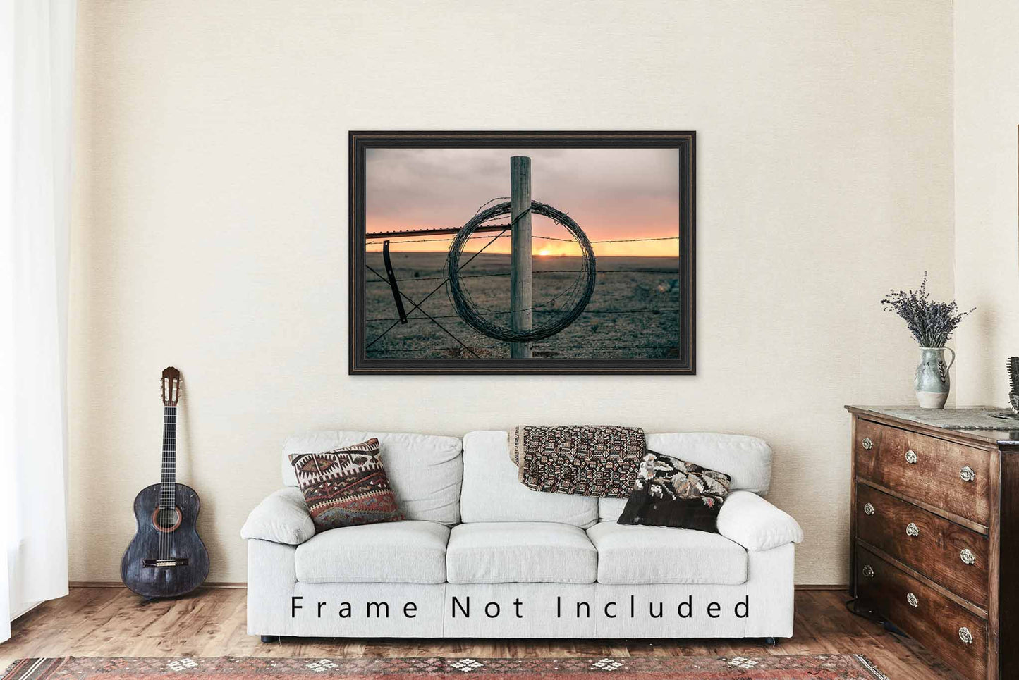 Barbed Wire Photography Print | Farm and Ranch Picture | Country Wall Art | Oklahoma Photo | Western Decor | Not Framed