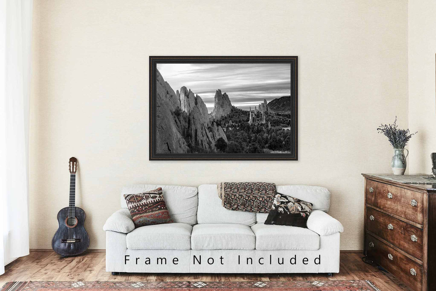 Garden of the Gods Photography Print | Western Landscape Picture | Black and White Wall Art | Colorado Photo | Rocky Mountain Decor | Not Framed