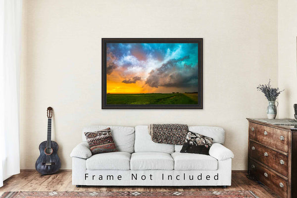 Storm Photo Print | Stormy Sky at Sunset Picture | Kansas Wall Art | Landscape Photography | Nature Decor