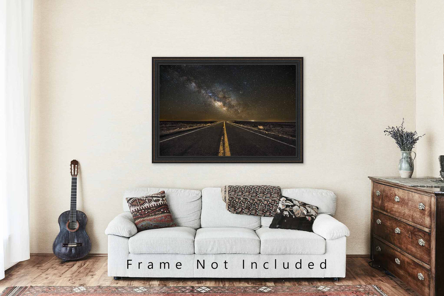 Night Sky Photo Print | Milky Way Over Highway Picture | Arizona Wall Art | Desert Southwest Photography | Celestial Decor