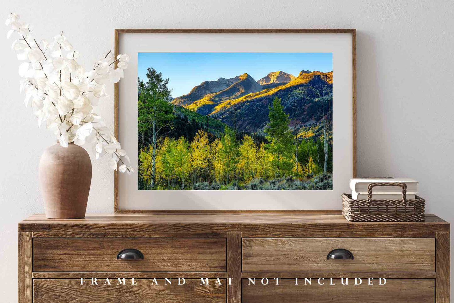 Rocky Mountain Picture - Fine Art Landscape Photography Print of Mountain in Golden Sunlight on Autumn Day in Colorado Wall Art Photo Decor
