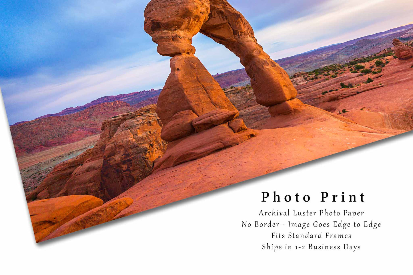 Desert Photography Print (Not Framed) Picture of Delicate Arch at Sunset in Arches National Park Utah Southwestern Wall Art Western Decor